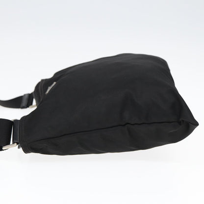 Prada Zip Top Messenger Bag Tessuto, BLACK, NYLON, Shoulder bag