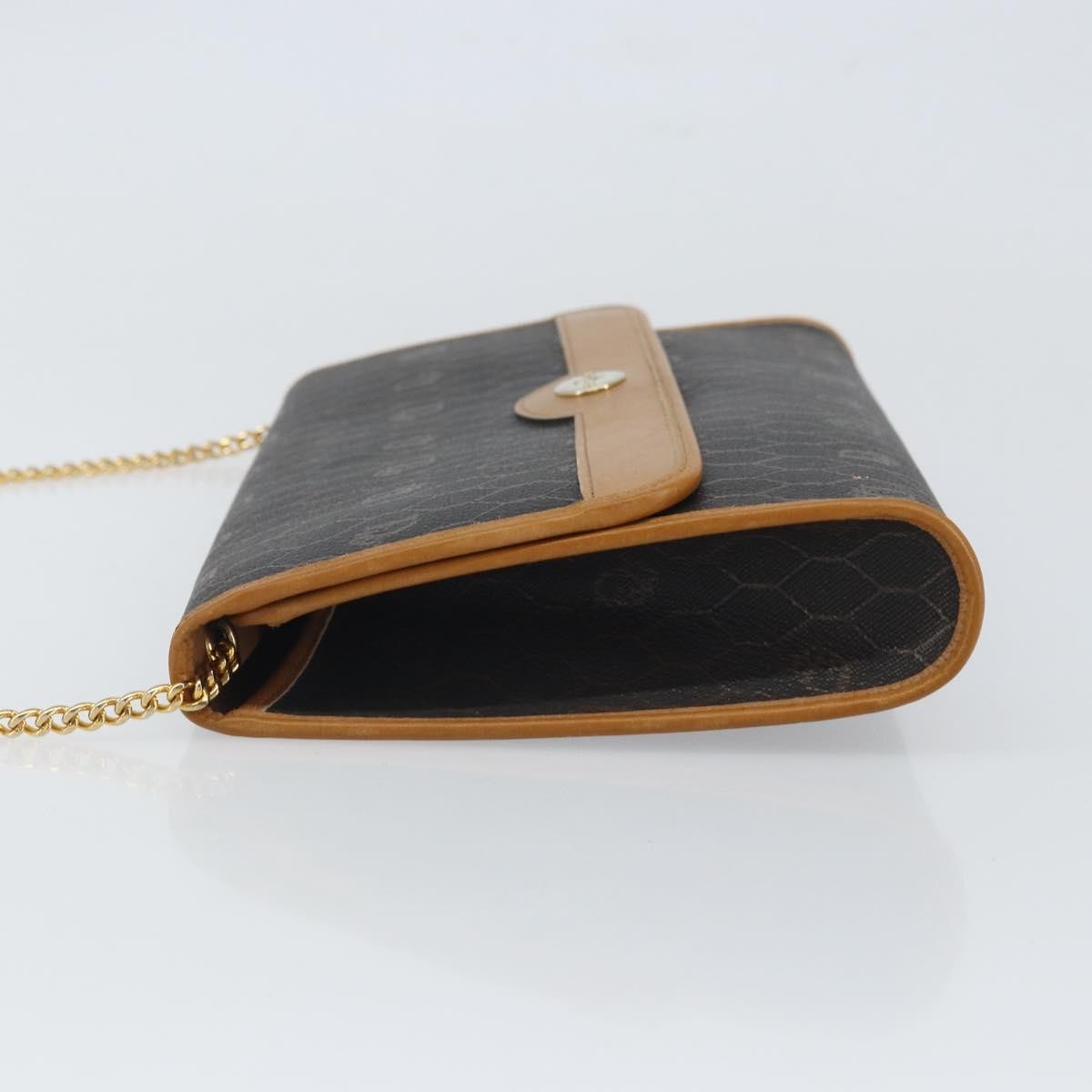 Christian Dior Vintage Honeycomb chain Canvas, BLACK, CANVAS, Shoulder bag