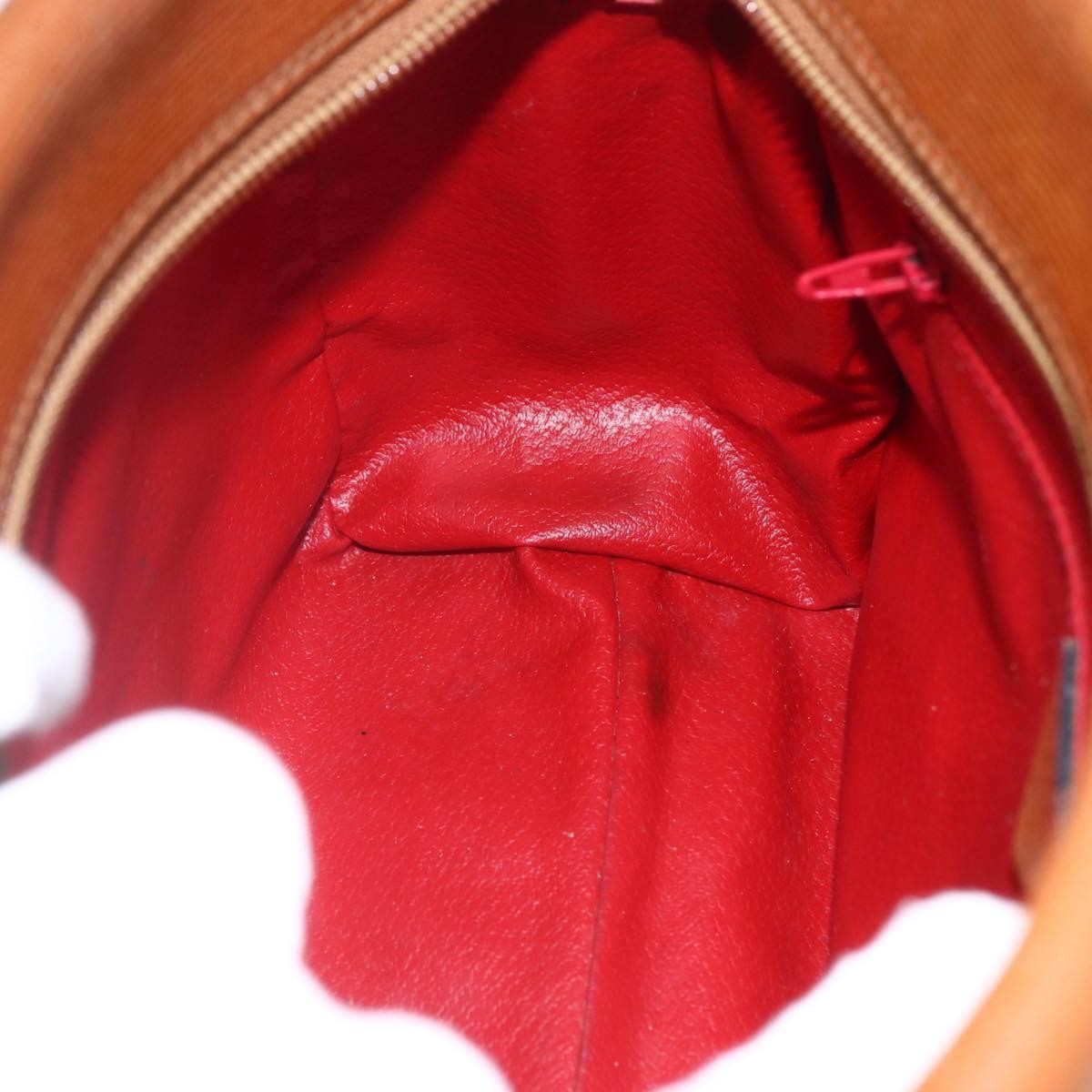 Celine Circle Logo Shoulder Bag Leather, BROWN, LEATHER, Shoulder bag