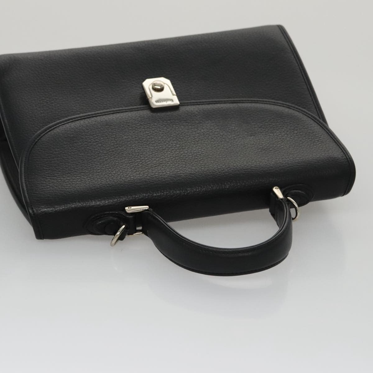 Burberry Vintage Handbag Leather, BLACK, LEATHER, Handbag