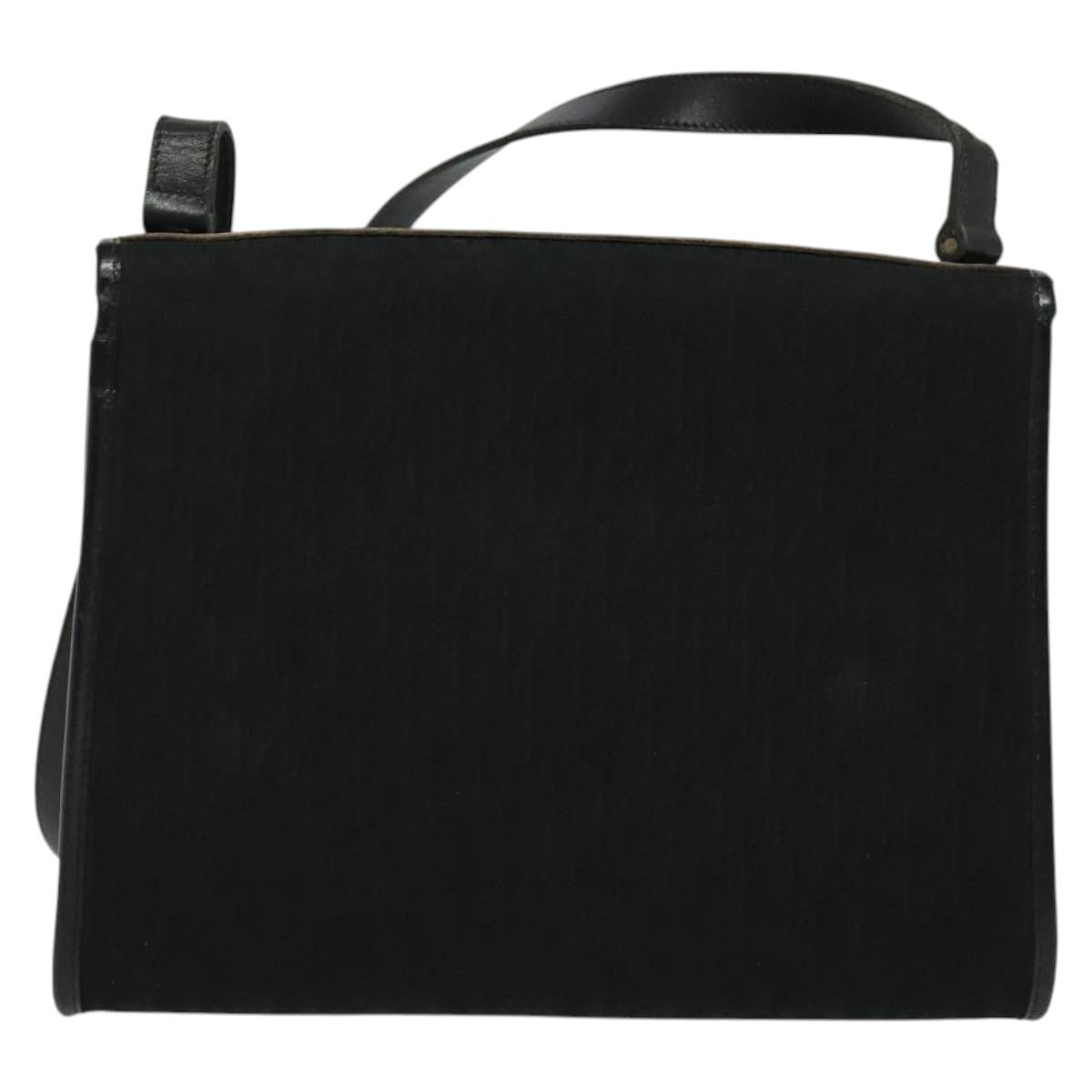 Christian Dior Vintage Trotter Flap Shoulder Bag Canvas, BLACK, CANVAS, Shoulder bag