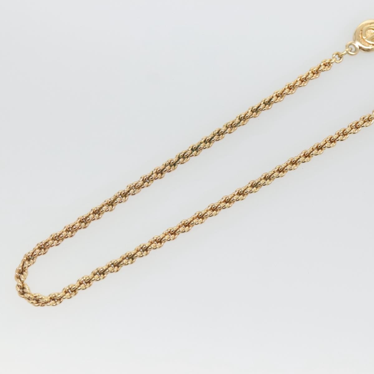 Christian Dior CD Round Pendant Necklace Metal, GOLD, METAL, Necklace