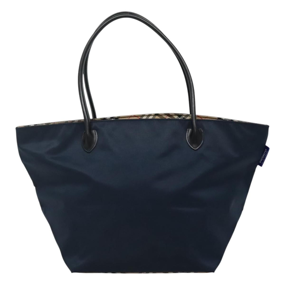 Burberry Nova Check Tote Nylon, NAVY, NYLON, Tote bag