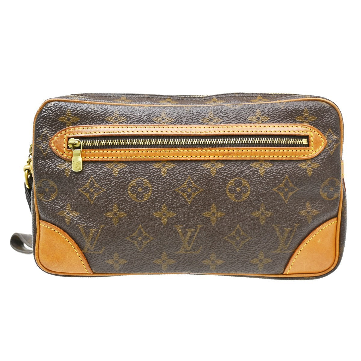 Louis Vuitton Marly Dragonne Clutch Monogram Canvas, Brown, Canvas, Clutch