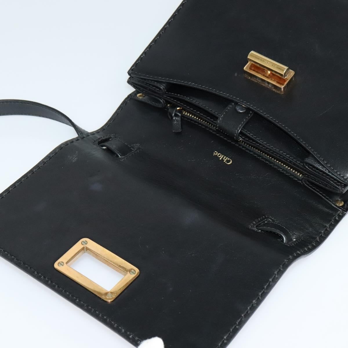 Chloe Louise Shoulder Bag Leather, BLACK, LEATHER, Shoulder bag