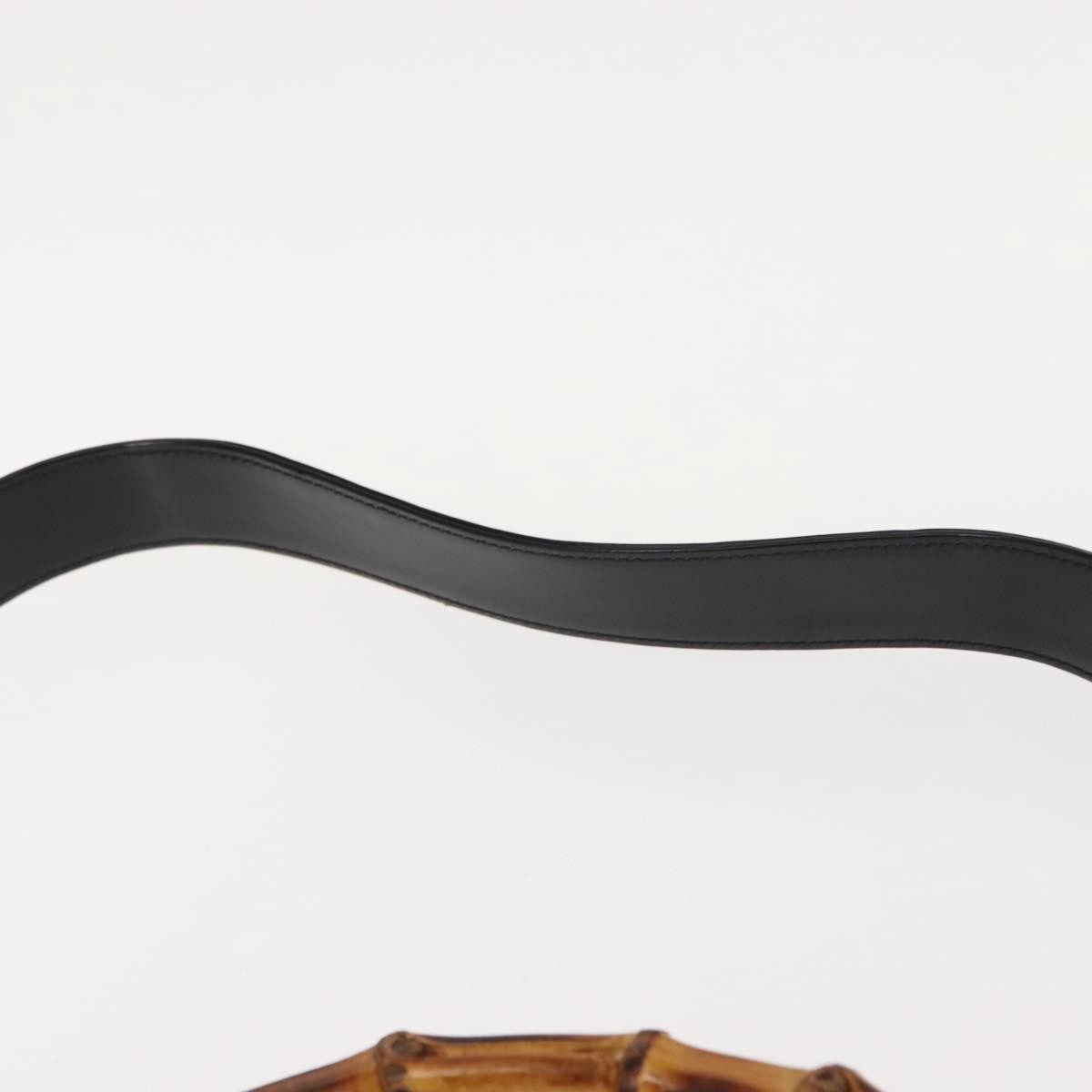 Gucci Vintage Bamboo Handle Bag Nylon, Black, Nylon, Handbag