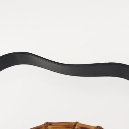 Gucci Vintage Bamboo Handle Bag Nylon, Black, Nylon, Handbag