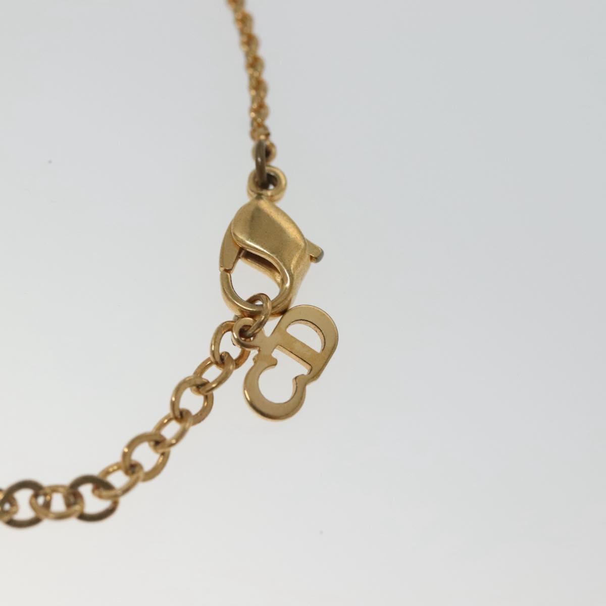 Christian Dior Collar Necklace Metal with Faux Pearls, GOLD, METAL, Necklace