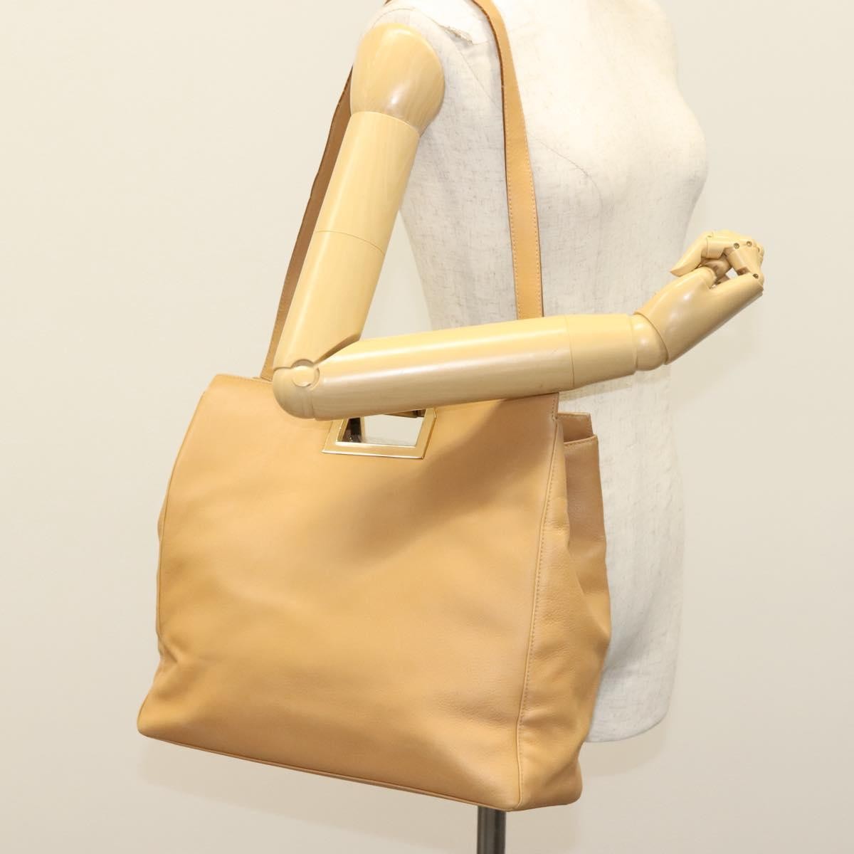 Salvatore Ferragamo Shoulder Bag Leather, BEIGE, LEATHER, Shoulder bag
