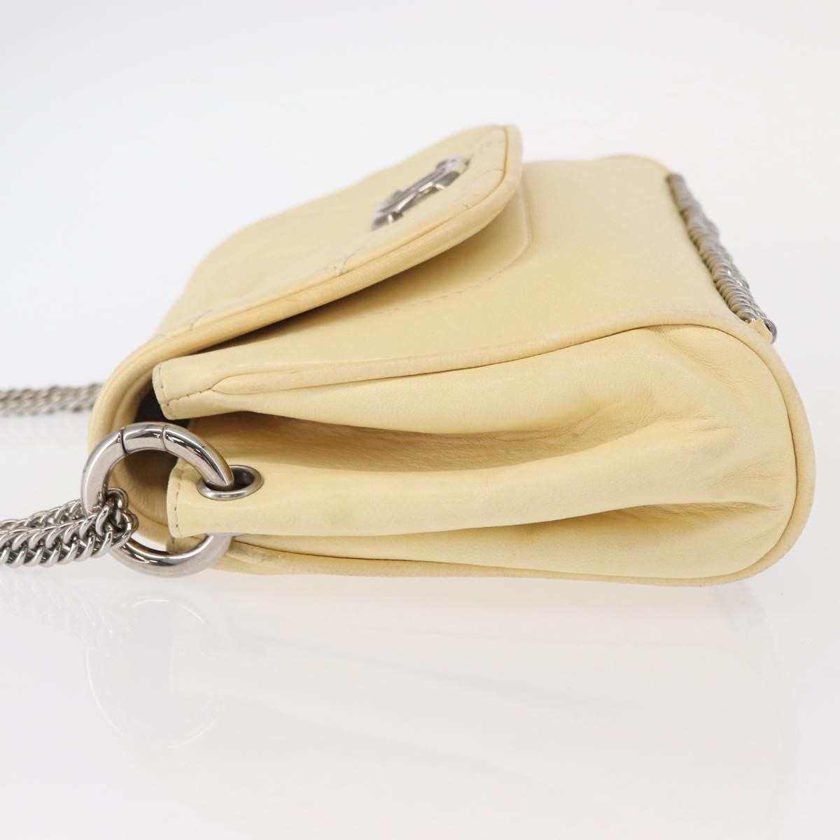 Chanel Matelasse Chain Shoulder Bag Leather, IVORY, LEATHER, Shoulder bag