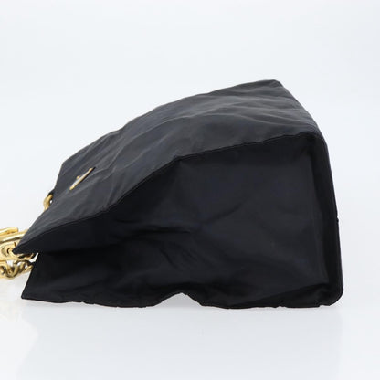 Prada Metal Handles Tote Tessuto, BLACK, NYLON, Tote bag