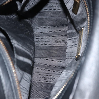 Salvatore Ferragamo Sofia Satchel Leather, BLACK, LEATHER, Handbag