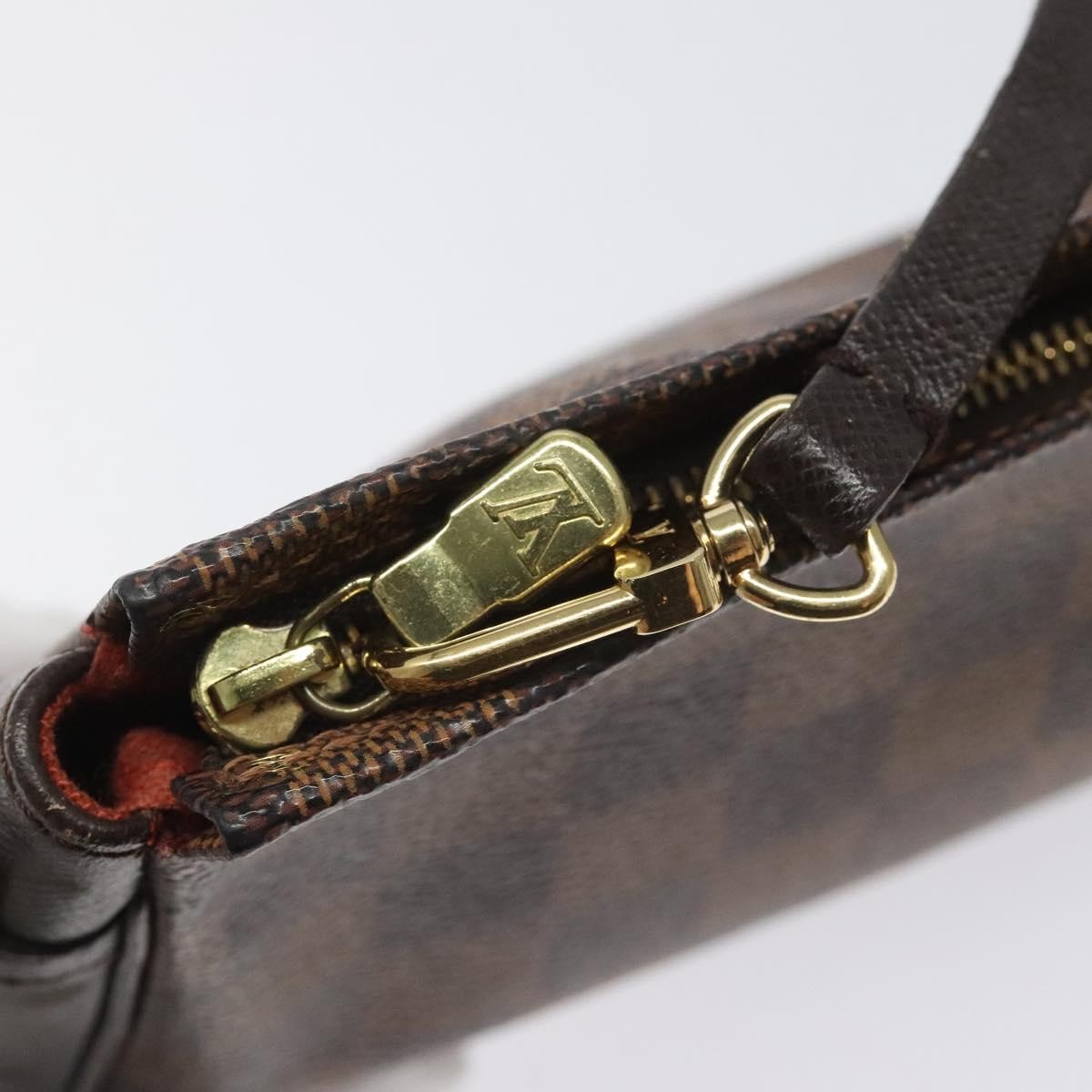 Louis Vuitton Trousse Make Up Bag Damier, BROWN, CANVAS, Clutche & pouche