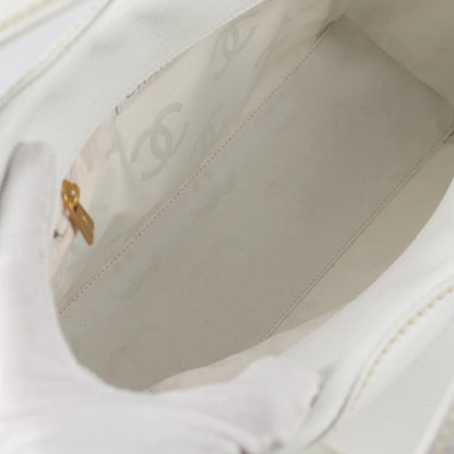 Chanel CC Stitch Tote Caviar, WHITE, LEATHER, Handbag