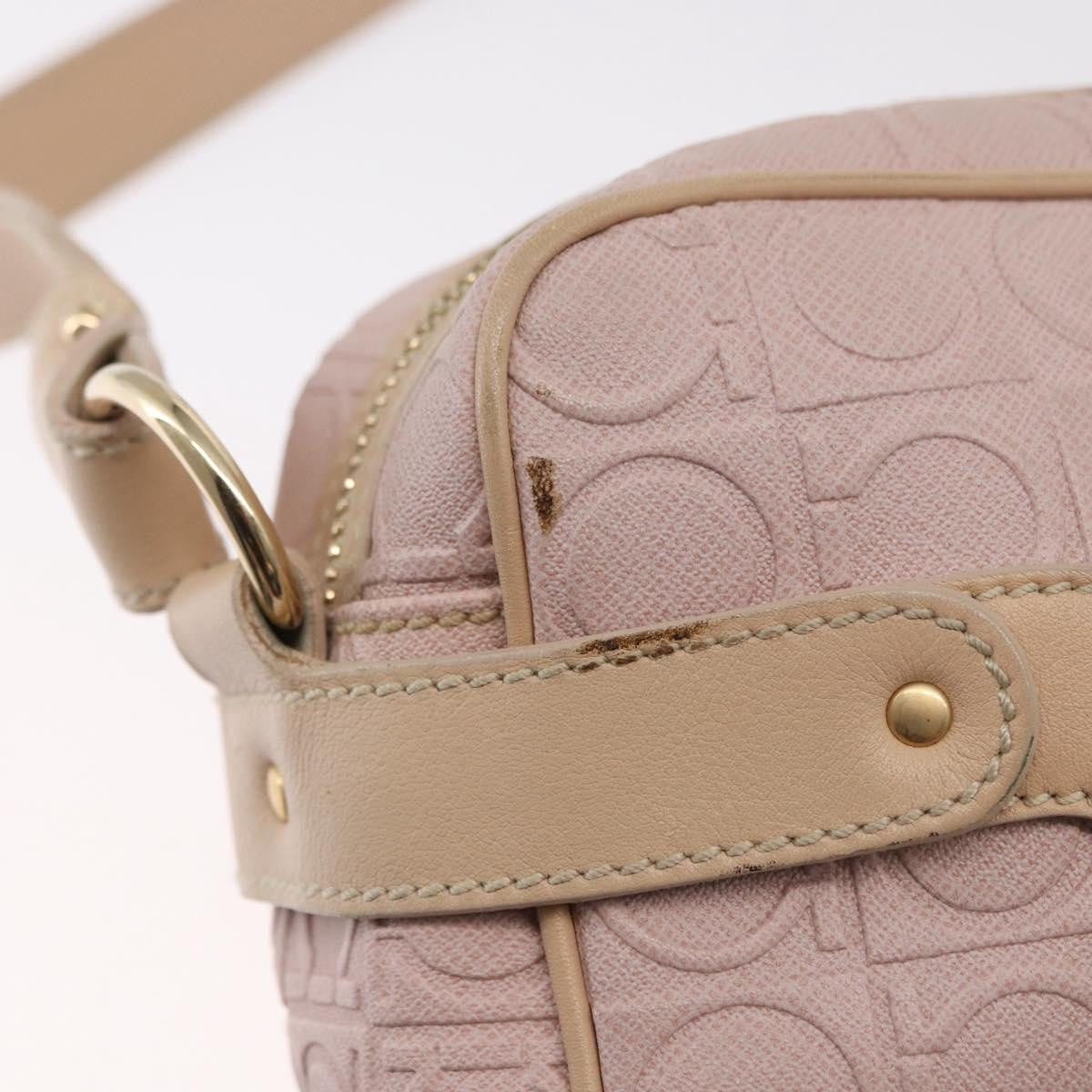 Salvatore Ferragamo Gancini Shoulder Bag Leather, PINK, LEATHER, Shoulder bag