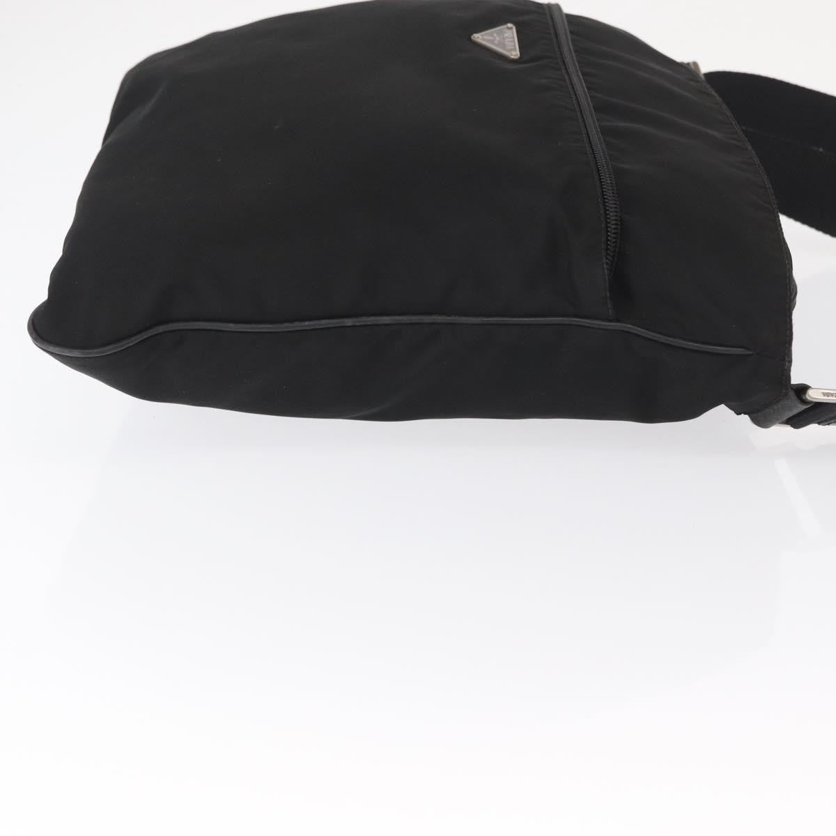 Prada Front Pocket Messenger Bag Tessuto, Black, Nylon, Shoulder Bag
