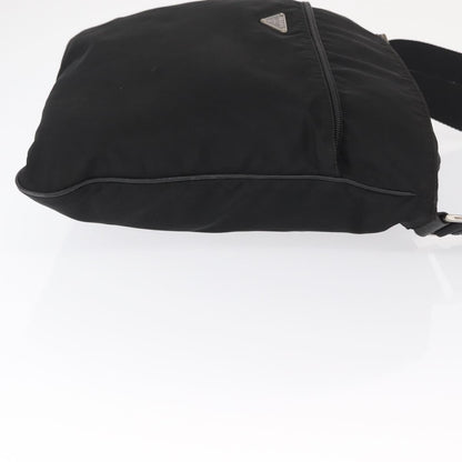 Prada Front Pocket Messenger Bag Tessuto, Black, Nylon, Shoulder Bag