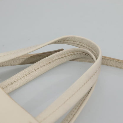 Celine Vertical Cabas Tote Leather, WHITE, LEATHER, Tote bag