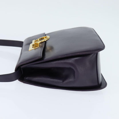 Salvatore Ferragamo Gancini Shoulder Bag Leather, NAVY, LEATHER, Shoulder bag