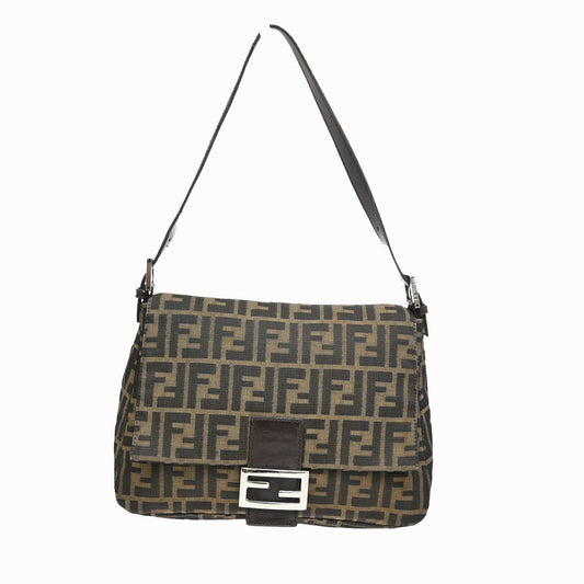 Fendi Mamma Baguette Zucca canvas, BROWN, CANVAS, Shoulder bag