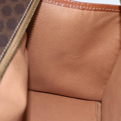 Celine Vintage Macadam Handbag Canvas and Leather, BROWN, CANVAS, Handbag