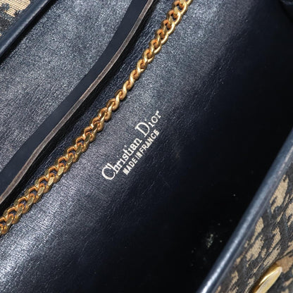 Christian Dior Vintage CD Chain Flap Shoulder Bag Diorissimo Canvas, NAVY, CANVAS, Shoulder bag