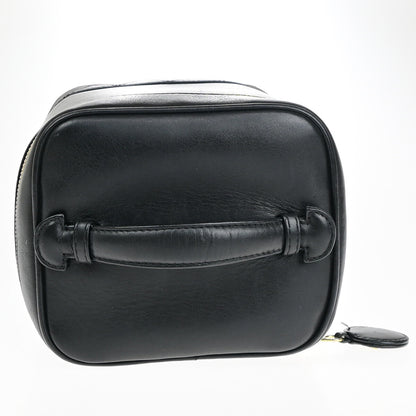 Chanel Vanity pouch Leather, BLACK, LEATHER, Toiletry Case