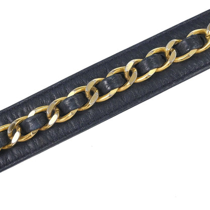 Chanel Vintage Flap Waist Bag Leather, NAVY, LEATHER, Clutche & pouche