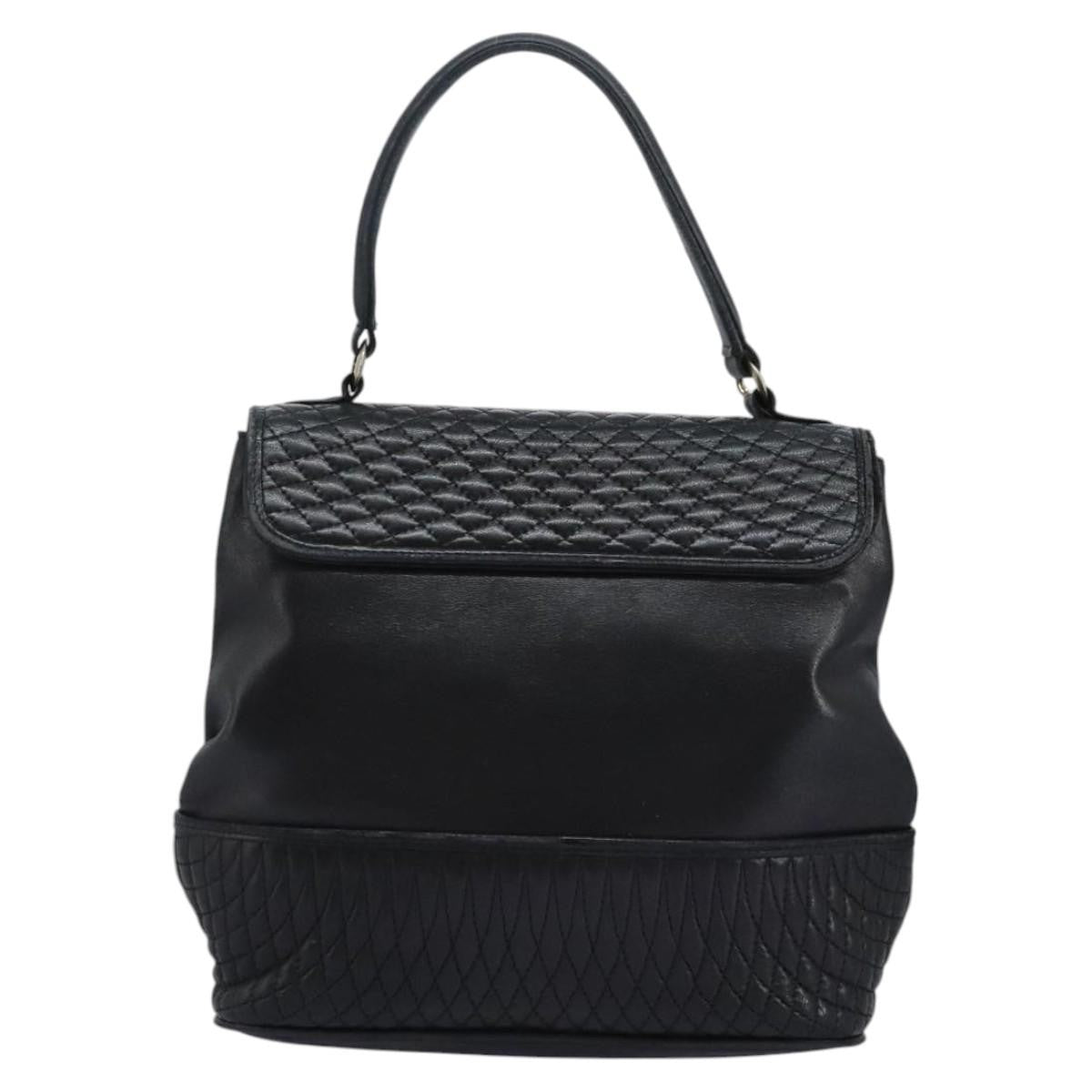 Bally Vintage Handbag Quilted Leather, Black, Leather, Handbag
