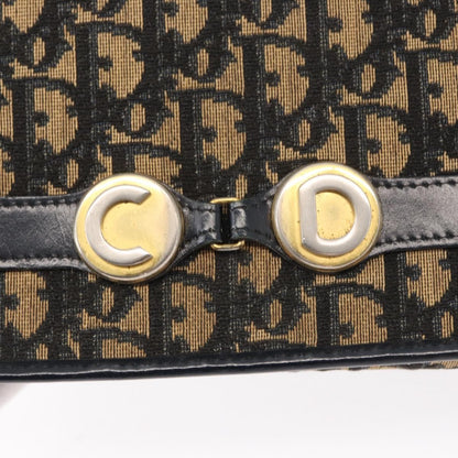 Christian Dior Vintage Trotter Shoulder Bag Canvas, NAVY, CANVAS, Shoulder bag