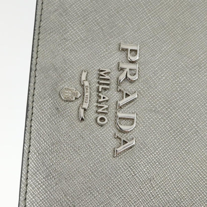 Prada Chain Flap Bag Saffiano Leather, SILVER, LEATHER, Shoulder bag