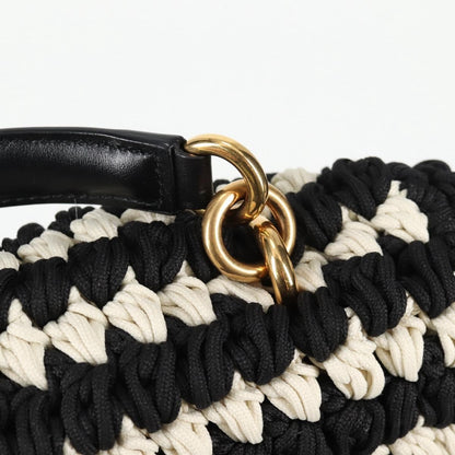 Salvatore Ferragamo Margot Satchel Braided Fabric, WHITE, POLYESTER, Handbag