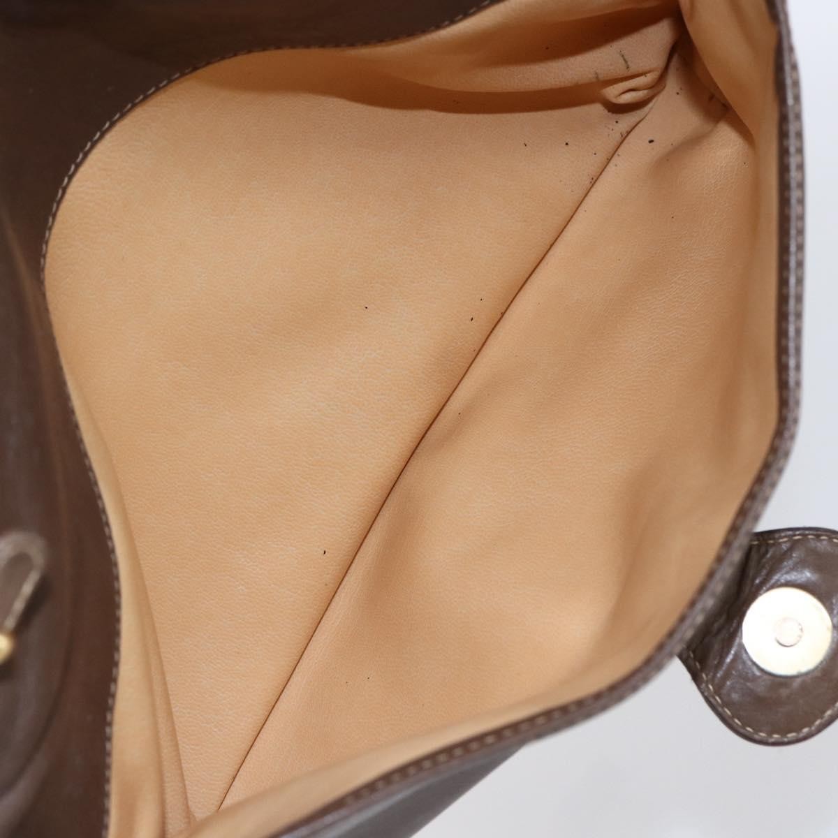 Celine Vintage Shoulder Bag Leather, BROWN, LEATHER, Shoulder bag