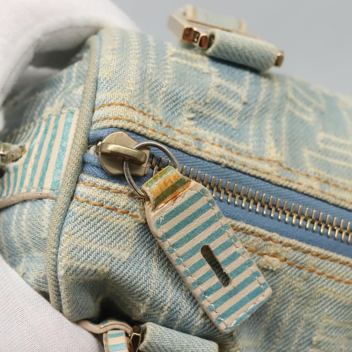 Fendi Boston Bag Denim, BLUE, DENIM_JEANS, Handbag