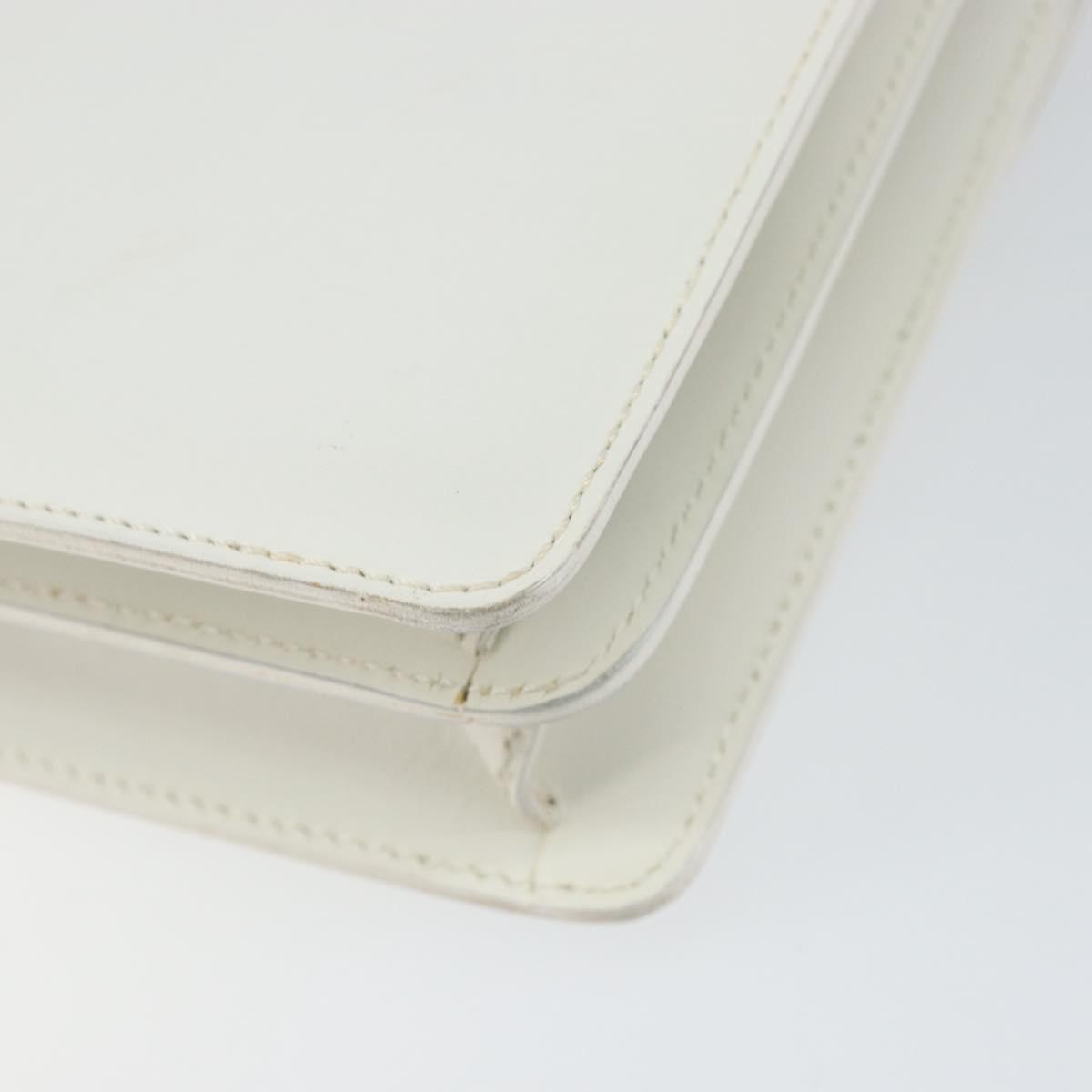 Celine Gancini Handbag Leather, WHITE, LEATHER, Handbag