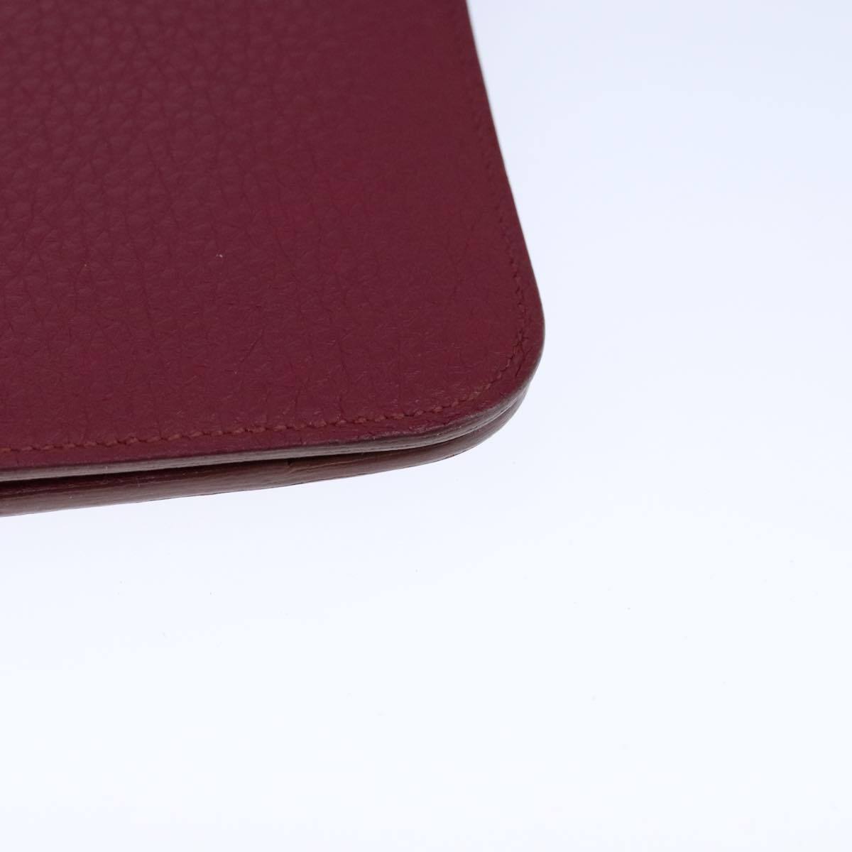 Hermes Dogon Duo Combined Wallet Leather, RED, LEATHER, Wallets