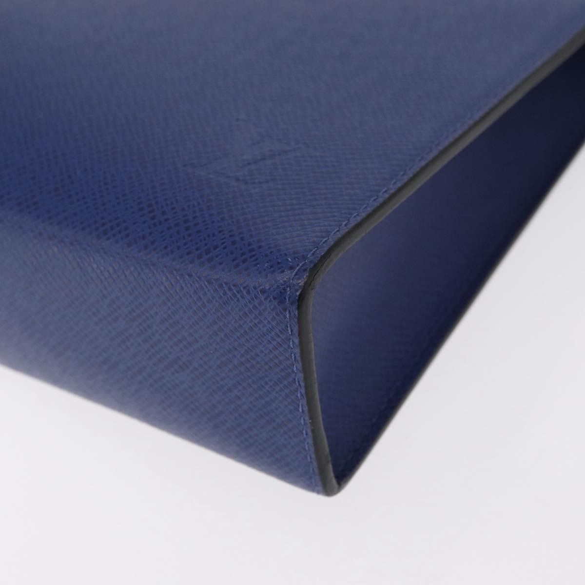 Louis Vuitton Pochette Voyage Taiga Leather, Blue, Leather, Clutch