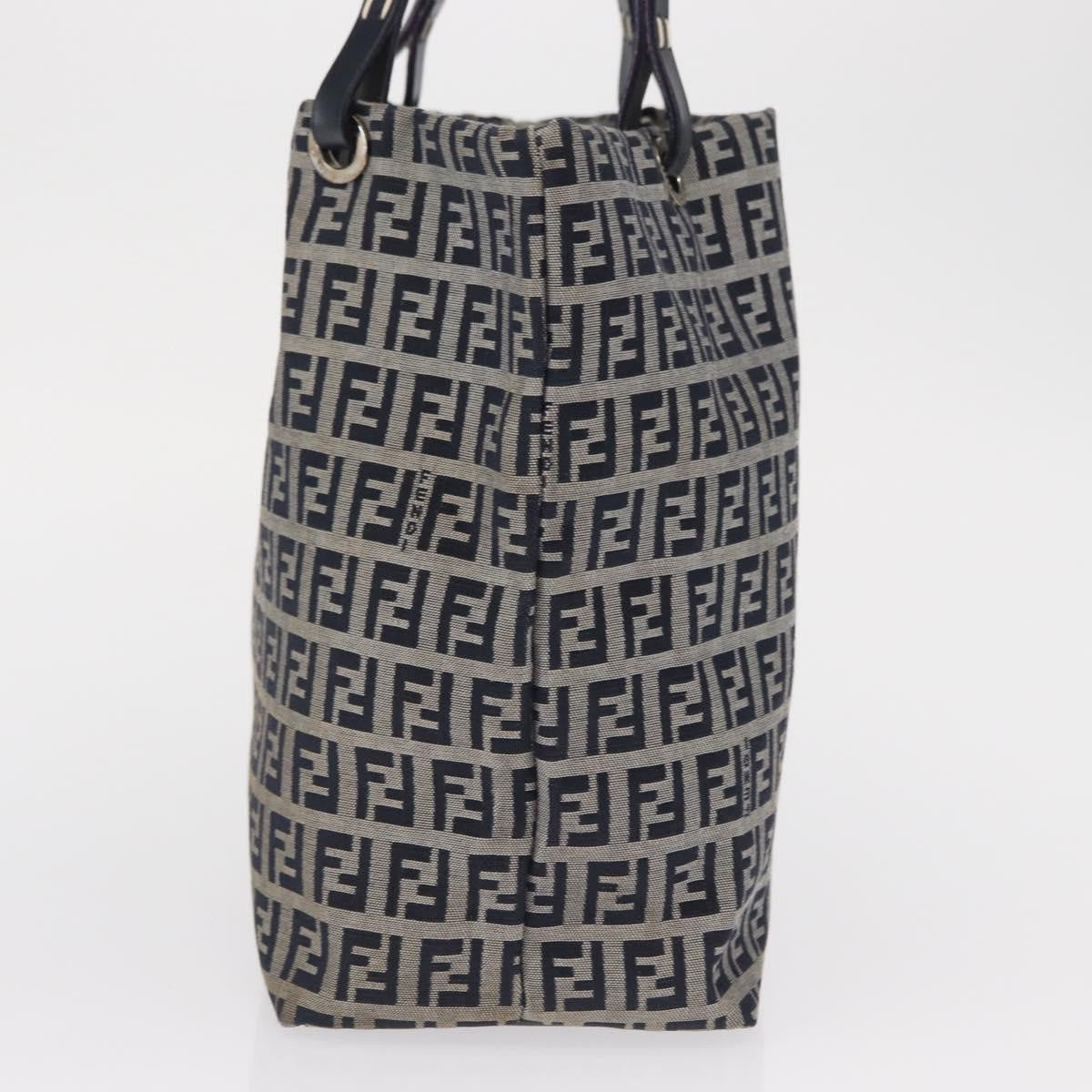 Fendi Shopping Tote Zucchino Canvas, NAVY, CANVAS, Tote bag