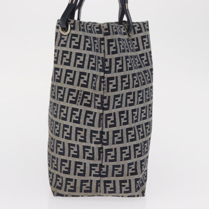 Fendi Shopping Tote Zucchino Canvas, NAVY, CANVAS, Tote bag