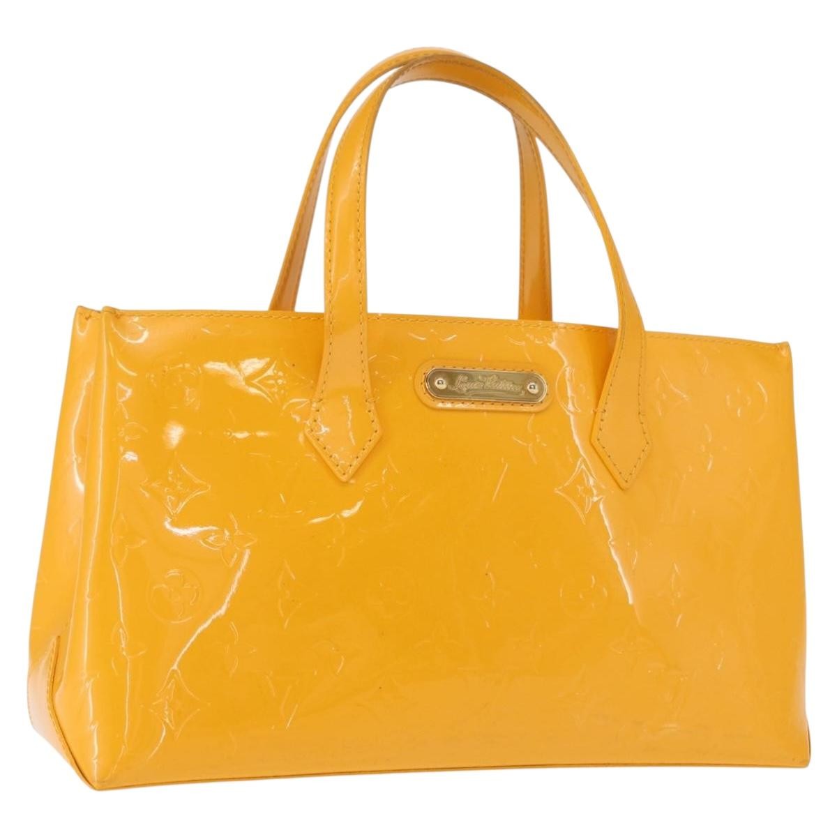 Louis Vuitton Wilshire Handbag Monogram Vernis, YELLOW, PATENT_LEATHER, Handbag