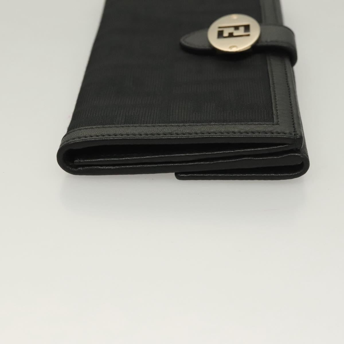 Fendi Vintage FF Flap Wallet Zucca canvas, BLACK, CANVAS, Wallets