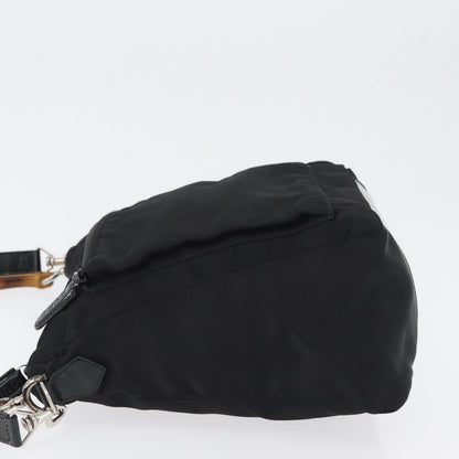 Gucci Vintage Bamboo Shoulder Bag Nylon, Black, Nylon, Shoulder Bag