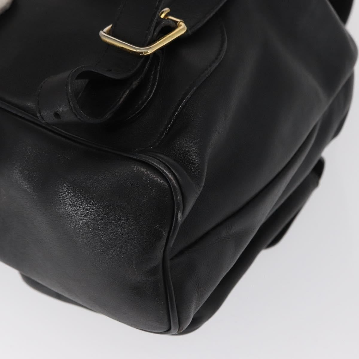 Gucci Vintage Bamboo Backpack Leather, BLACK, LEATHER, Backpack