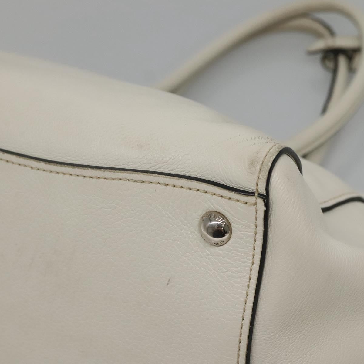 Prada Front Pocket Wing Convertible Tote Vitello Daino, WHITE, LEATHER, Tote bag