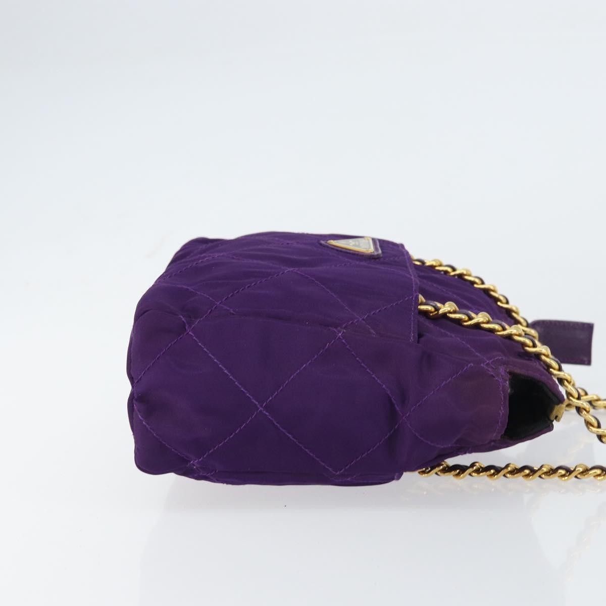 Prada Re-Edition 1995 Chain Tote Quilted Re-Nylon, Purple, Nylon, Shoulder Bag