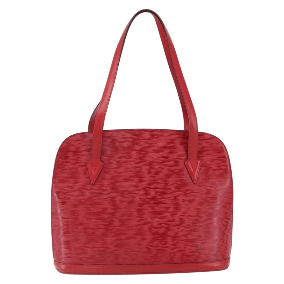 Louis Vuitton Lussac Handbag Epi Leather, RED, LEATHER, Shoulder bag