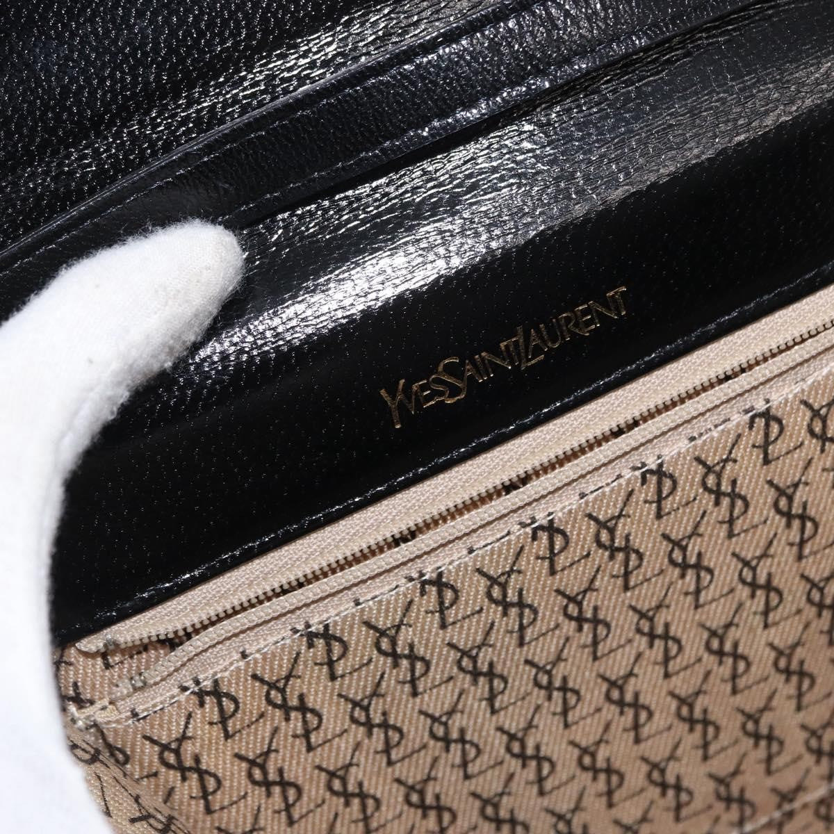 Saint Laurent Vintage Shoulder Bag Leather, BLACK, LEATHER, Shoulder bag