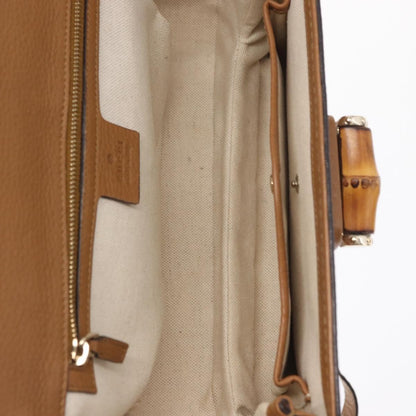 Gucci New Bamboo 1921 Top Handle Bag Leather, BROWN, LEATHER, Handbag