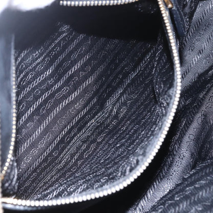 Prada Gaufre Convertible Satchel Nappa Leather, BLACK, LEATHER, Handbag