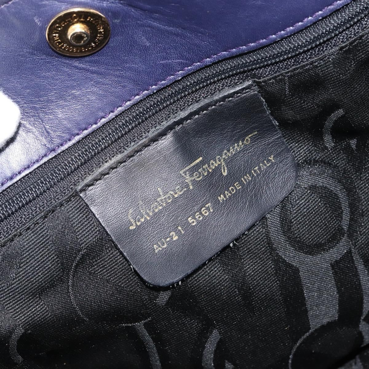 Salvatore Ferragamo Vala Chain Shoulder bag Canvas, NAVY, CANVAS, Shoulder bag